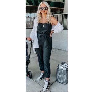 Abercrombie & Fitch Traveler Sleeveless Jogger Jumpsuit Athleisure Black Small